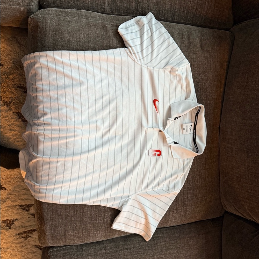 Nike SF Giants City Connect White Striped Men's Polo Shirt